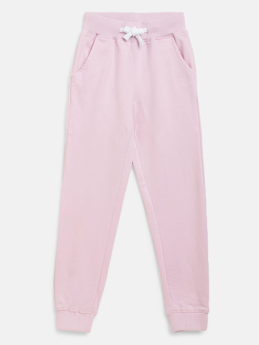 Boys & Girls Cotton Solid Pink Lounge Set