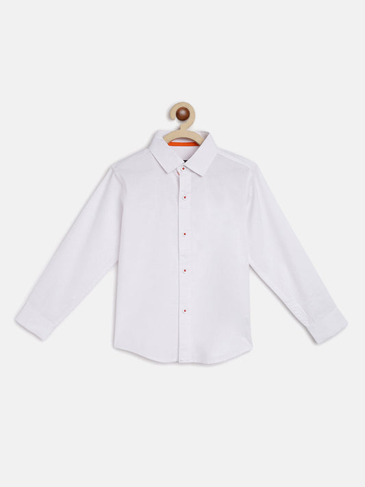 Boys White Solid Shirt