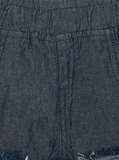 Boys Dark Blue Cotton Slim Fit Washed Jeans