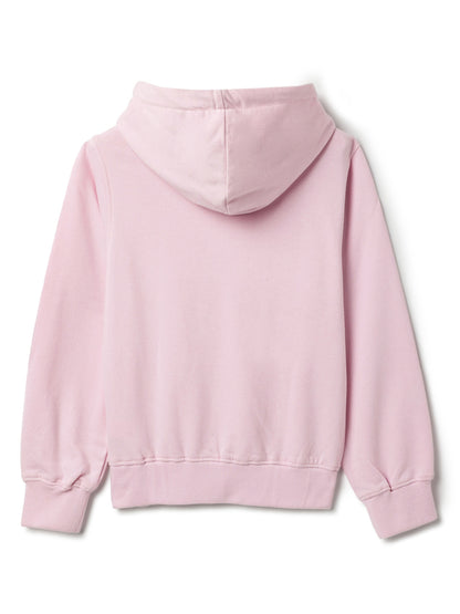 Unisex Pink Cotton Poly Hoodie Sweatshirt