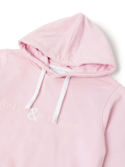 Unisex Pink Cotton Poly Hoodie Sweatshirt