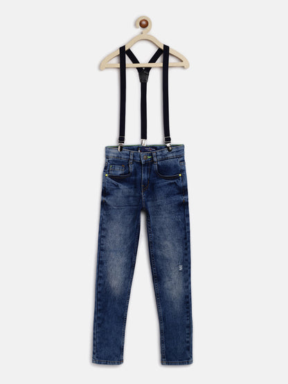 Boys Slim Fit Jeans With Suspender