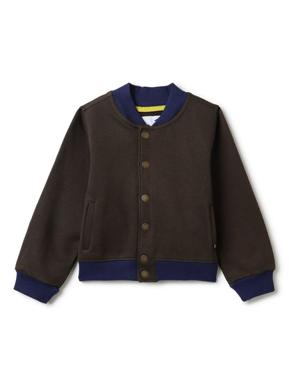 Boys Olive Lycra Solid Sweatshirt