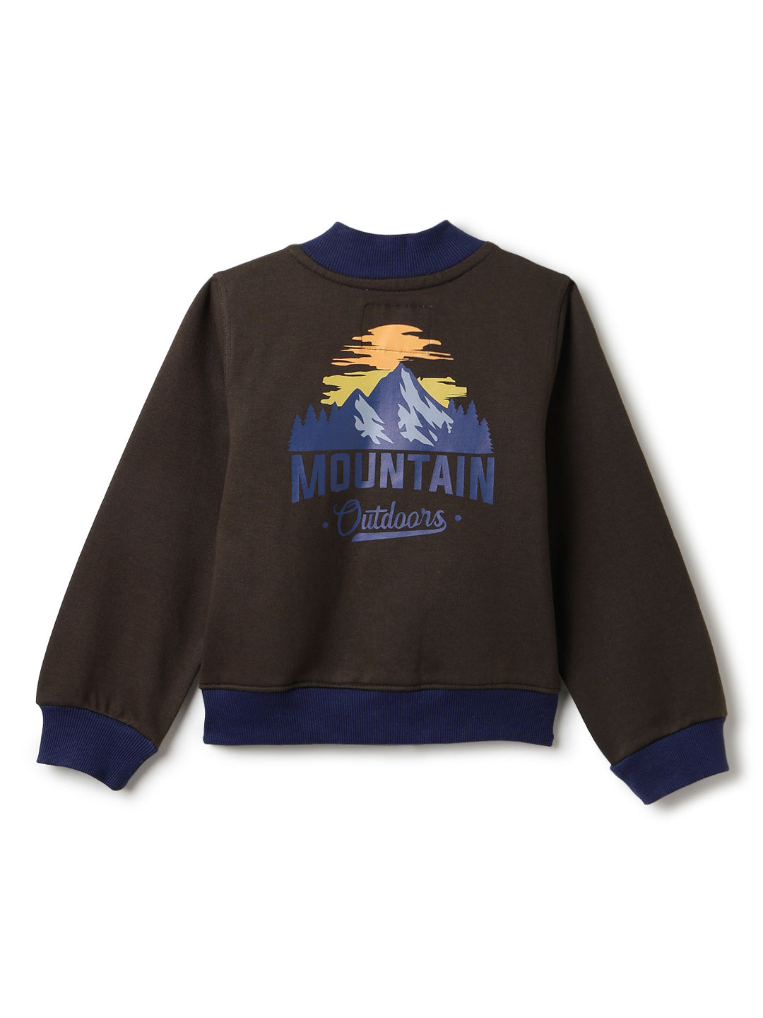 Boys Olive Lycra Solid Sweatshirt