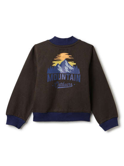 Boys Olive Lycra Solid Sweatshirt