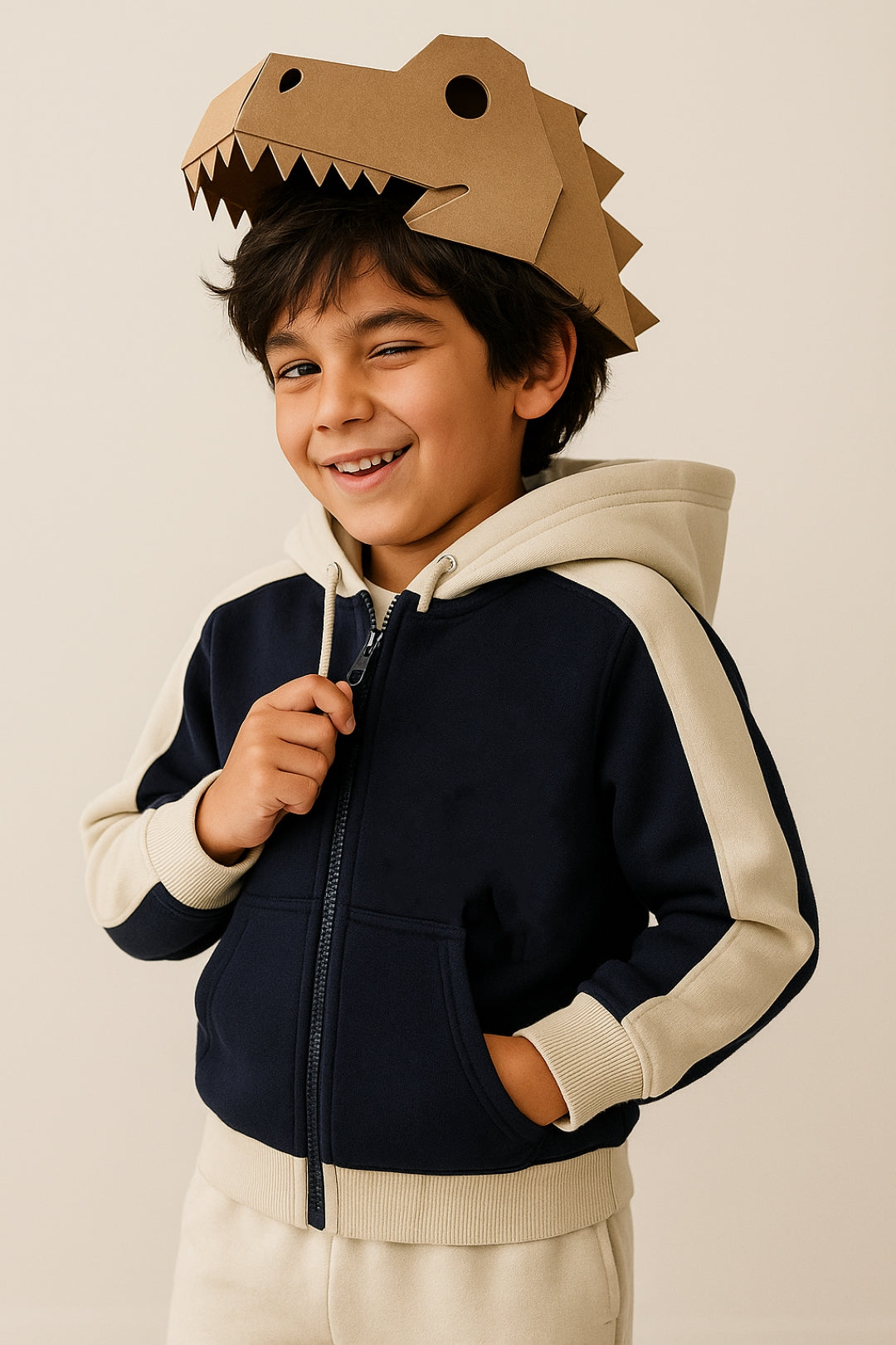 Boys Blue Animal Print Sweatshirt