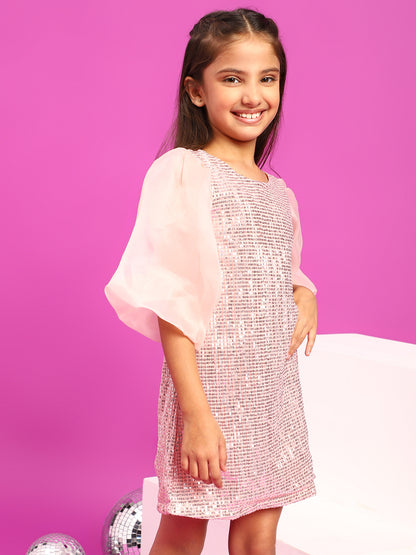 Peach Sequins Dress
