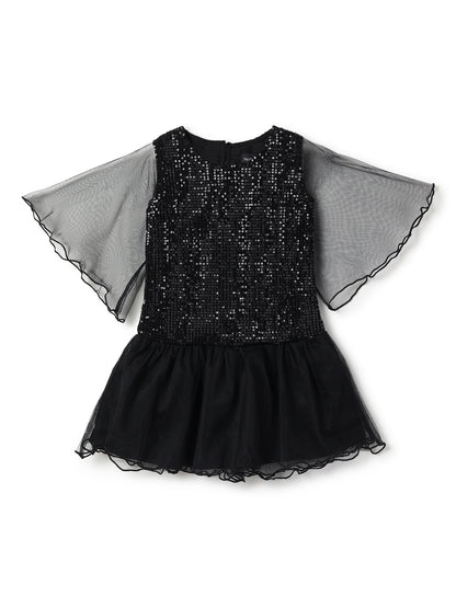 Black Regular Fit Sequins Dress