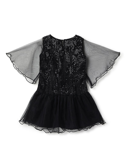 Black Regular Fit Sequins Dress
