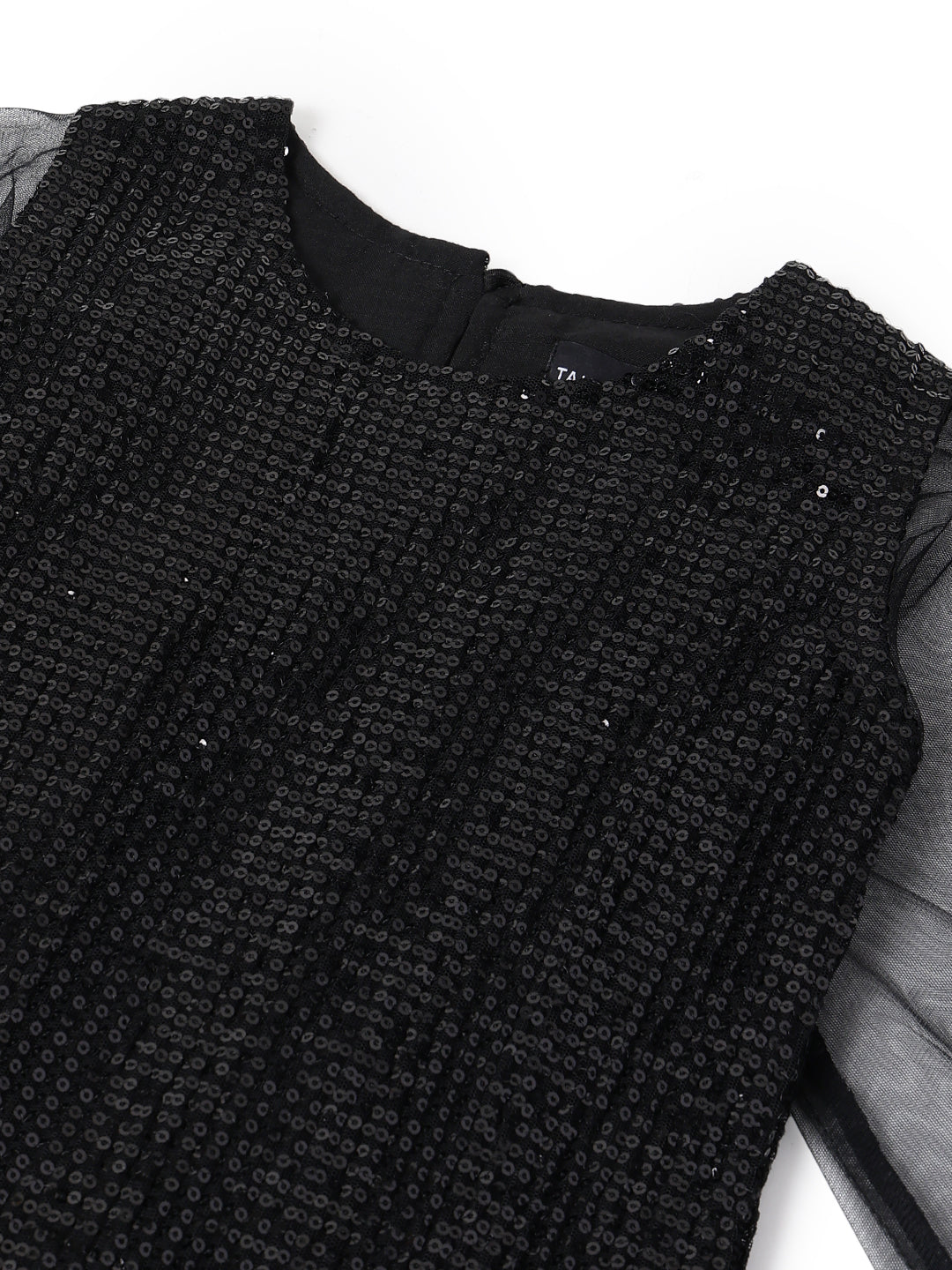 Black Regular Fit Sequins Dress