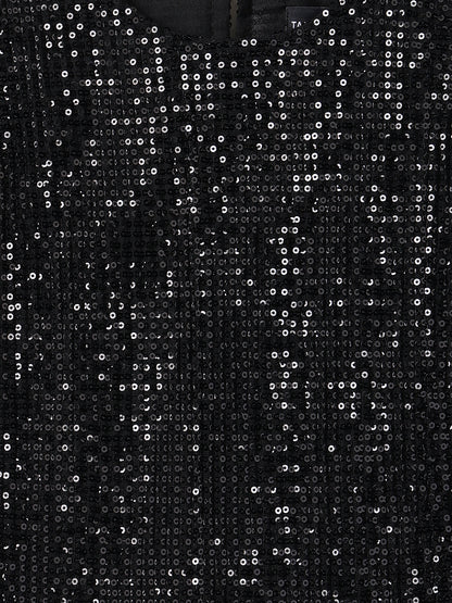 Black Regular Fit Sequins Dress
