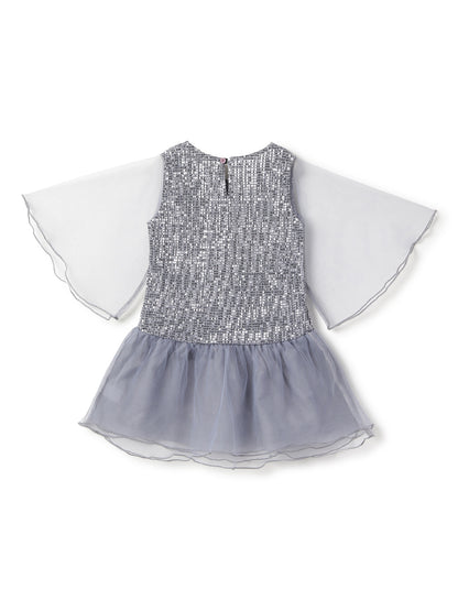Grey Regular Fit Sequins Dress