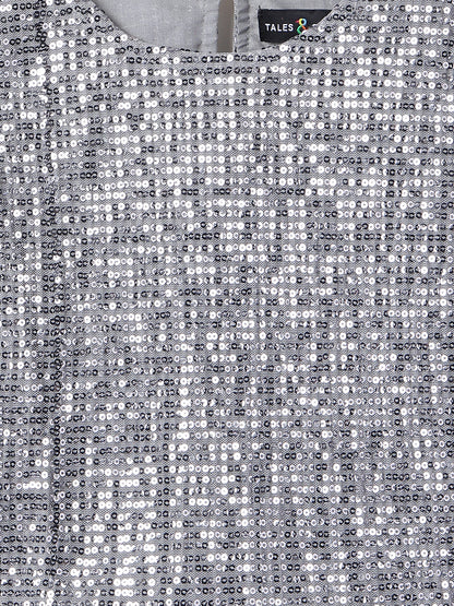 Grey Regular Fit Sequins Dress