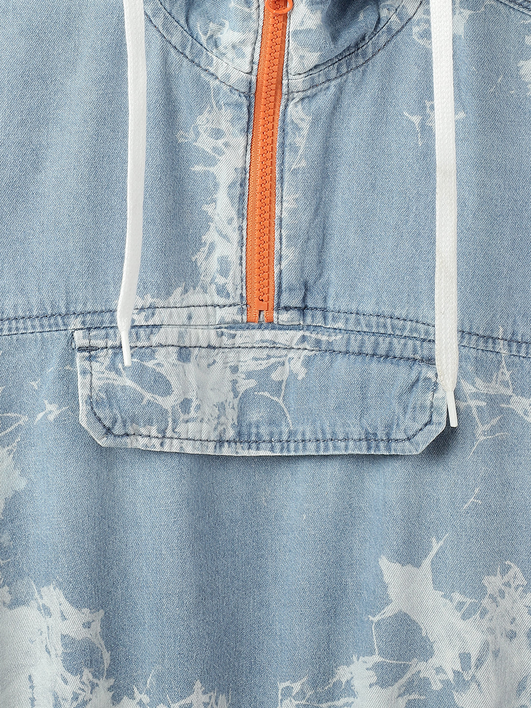 Boys Light Blue Cotton Print Shirt