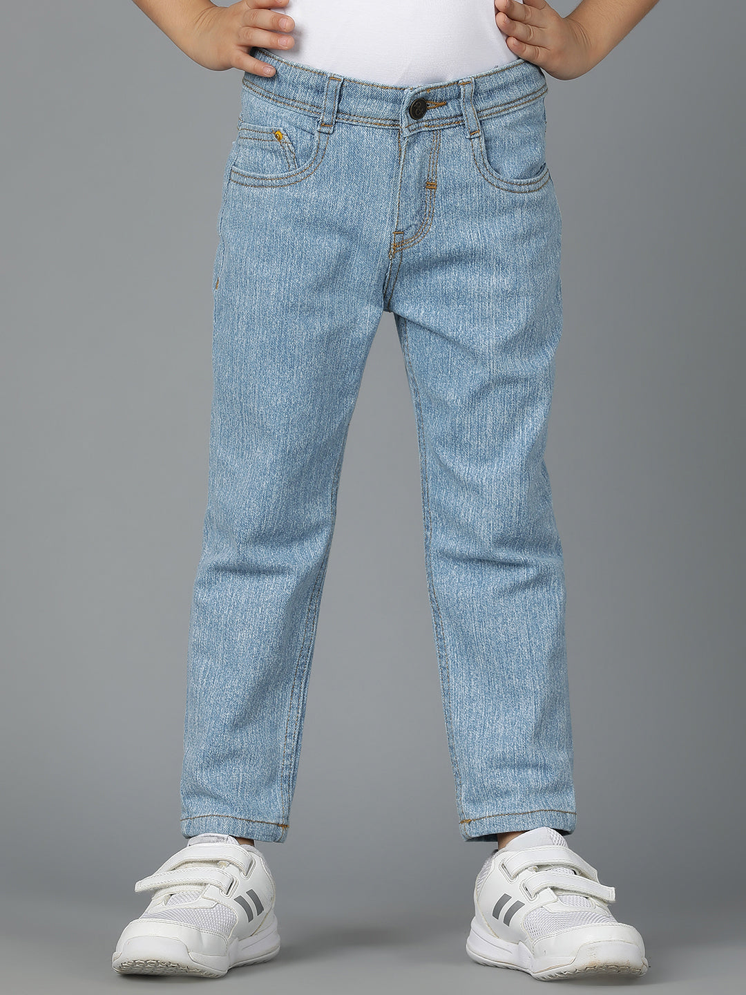 Boys Light Blue Washed Denim Lycra Jeans