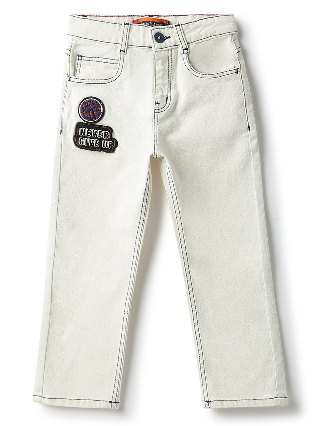 Boys White Slim Fit Jeans