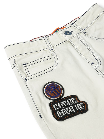 Boys White Slim Fit Jeans