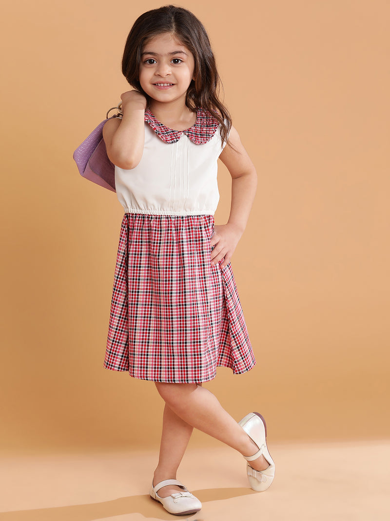 Girls Red & White Checkered Dress