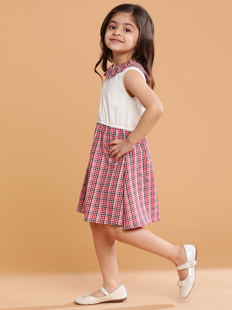 Girls Red & White Checkered Dress