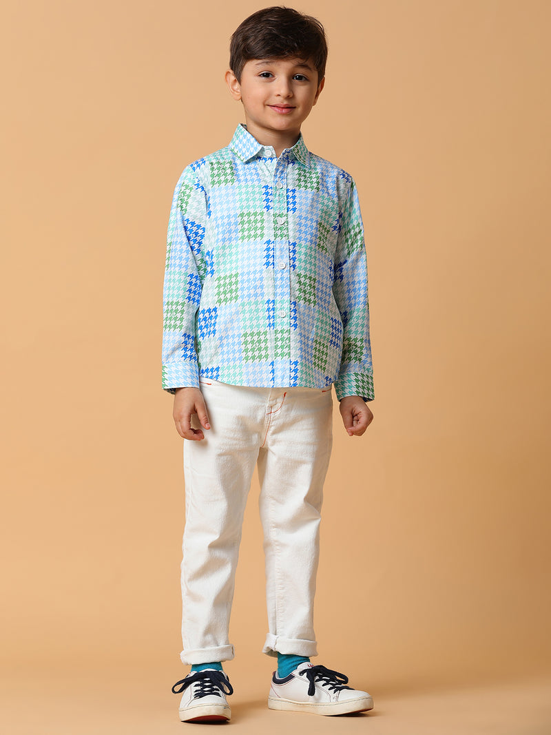 Boys Multi Color Printed Shirt