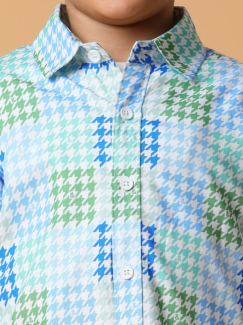 Boys Multi Color Printed Shirt