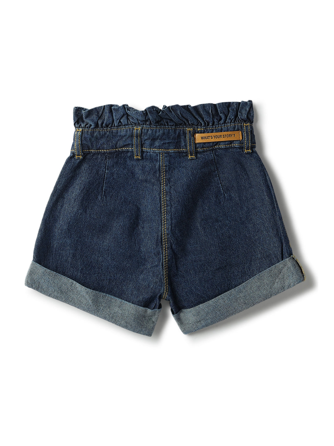 Girls Blue Cotton Shorts