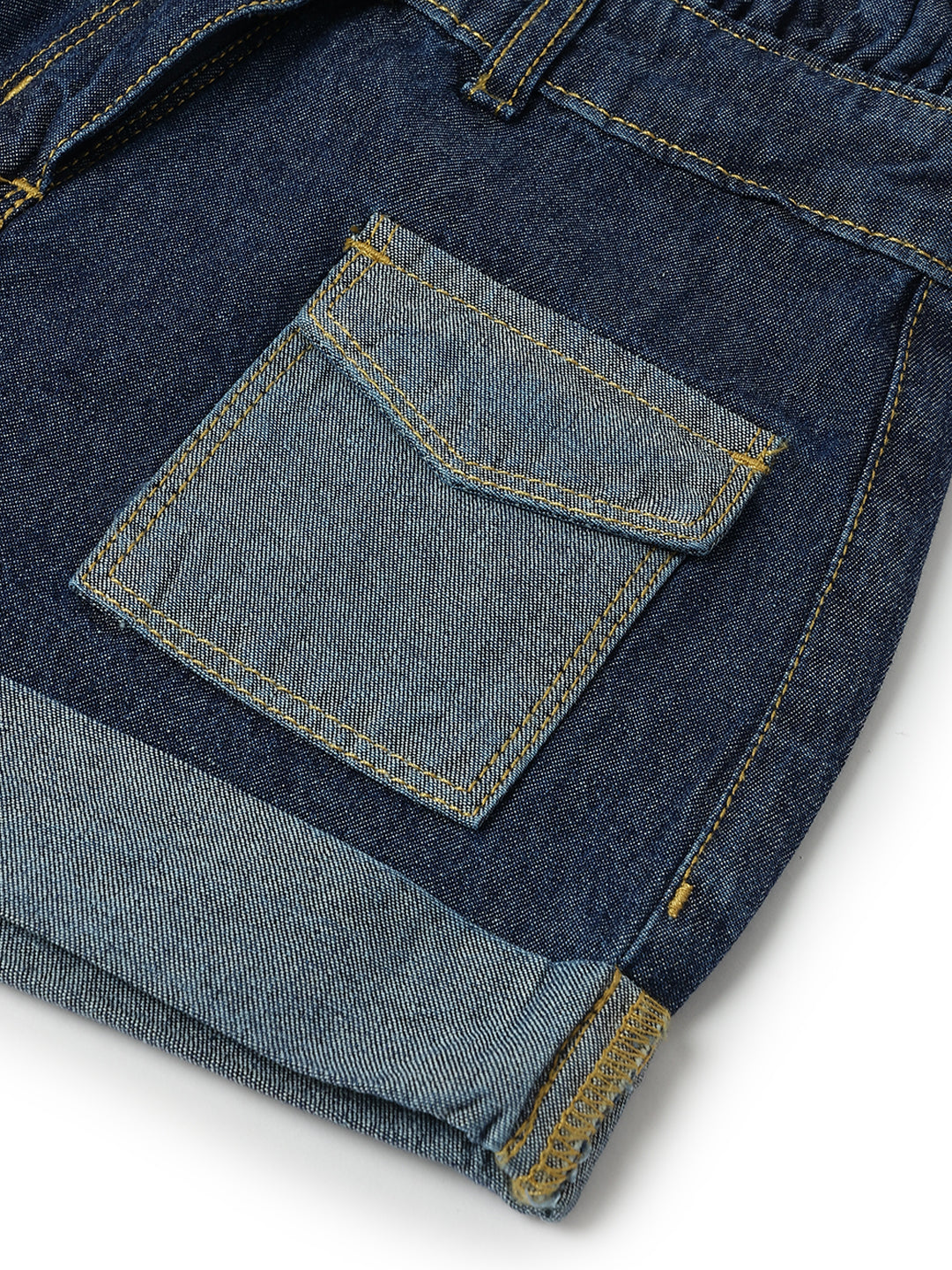 Girls Blue Cotton Shorts