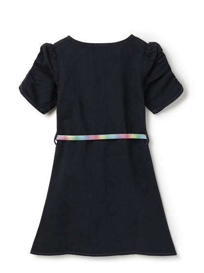Girls Black Dress with Belt