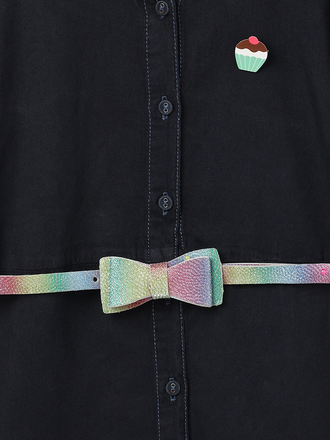 Girls Black Dress with Belt