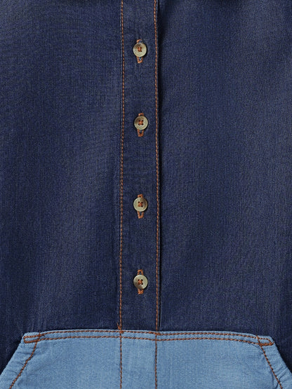 Girls Dark Blue Denim Dress