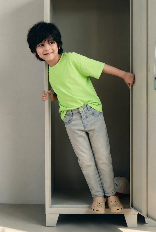 Boys Khaki Tint Lycra Slim fit Jeans