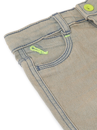 Boys Khaki Tint Lycra Slim fit Jeans