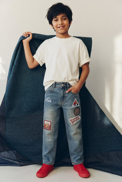 Boys Blue Khaki Tint Lycra Slim fit Jeans