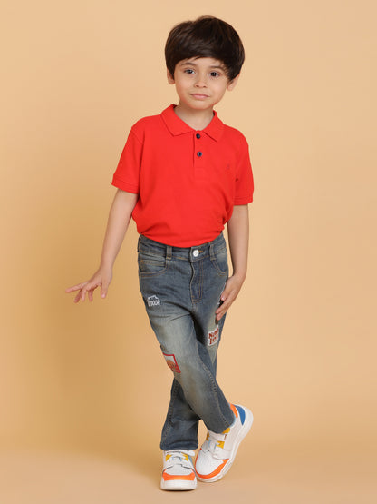 Boys Blue Khaki Tint Lycra Slim fit Jeans