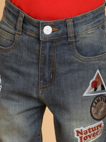 Boys Blue Khaki Tint Lycra Slim fit Jeans