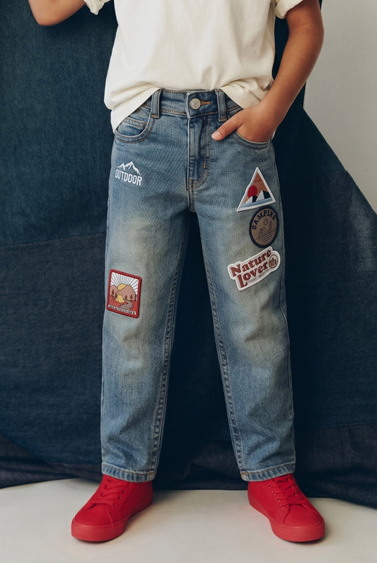 Boys Blue Khaki Tint Lycra Slim fit Jeans