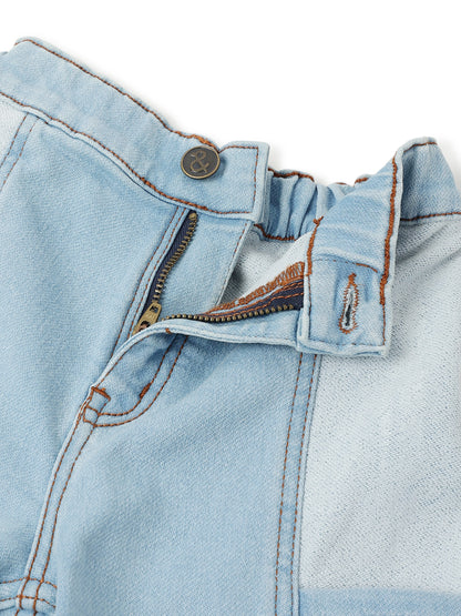 Boys Blue Lycra Denim Casual Washed Balloon Fit Jeans