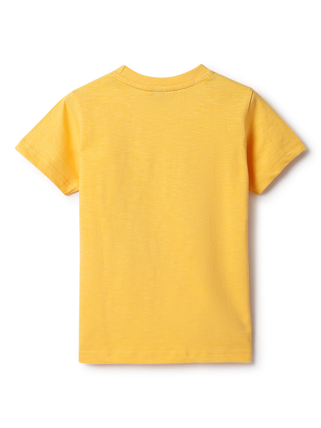 Boys Yellow Cotton Print T-Shirt