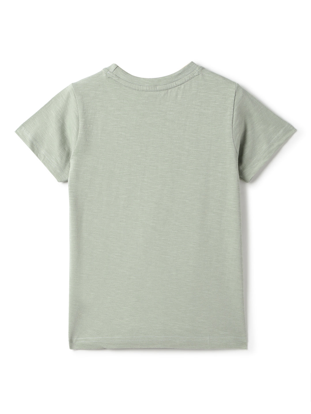 Boys Cotton Grey Printed T-Shirt