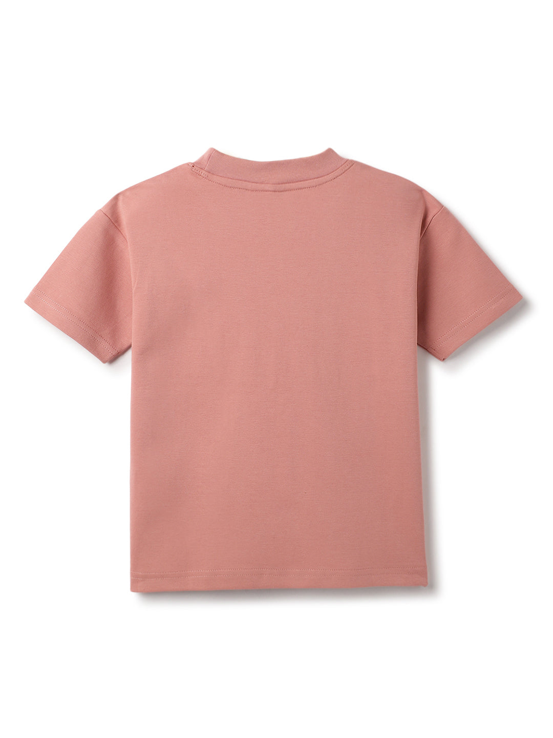 Boys Pink Cotton Animal Printed T-Shirt