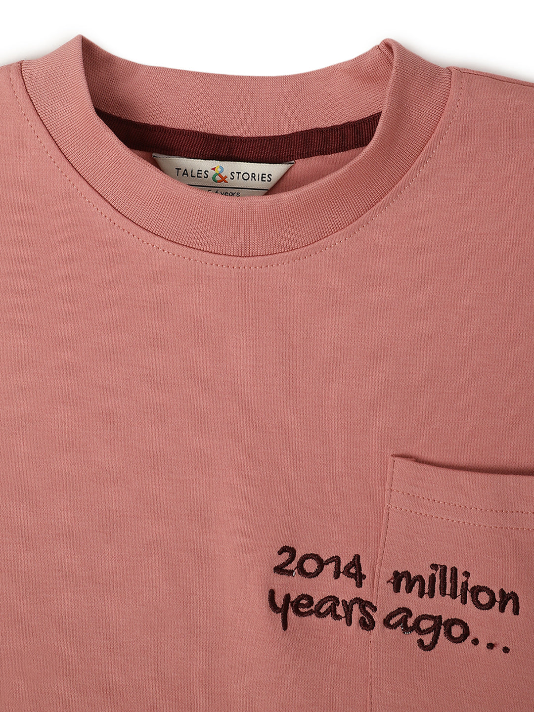Boys Pink Cotton Animal Printed T-Shirt