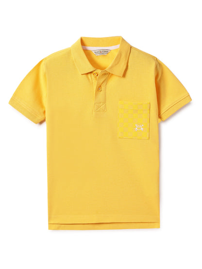 Boys Yellow Cotton T-Shirt