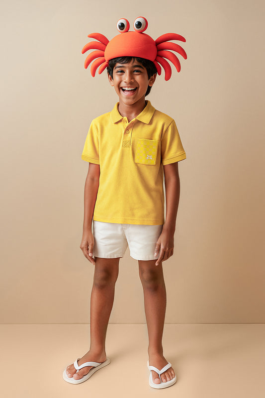 Boys Yellow Cotton T-Shirt