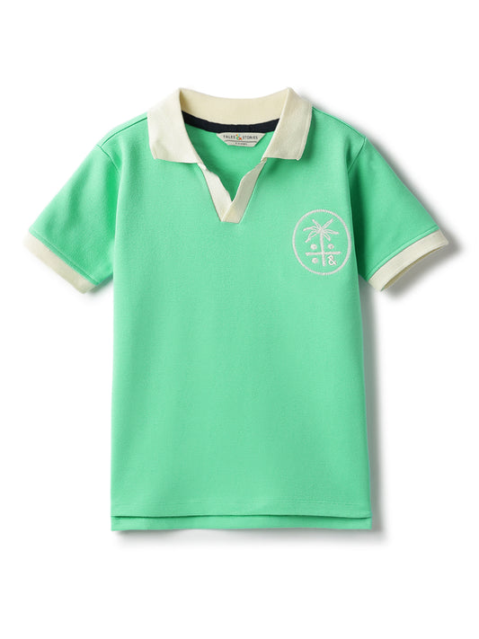 Boys Green Lycra T-Shirt