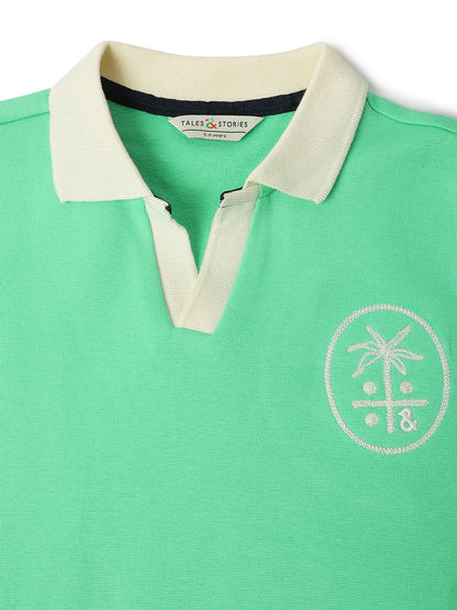 Boys Green Lycra T-Shirt