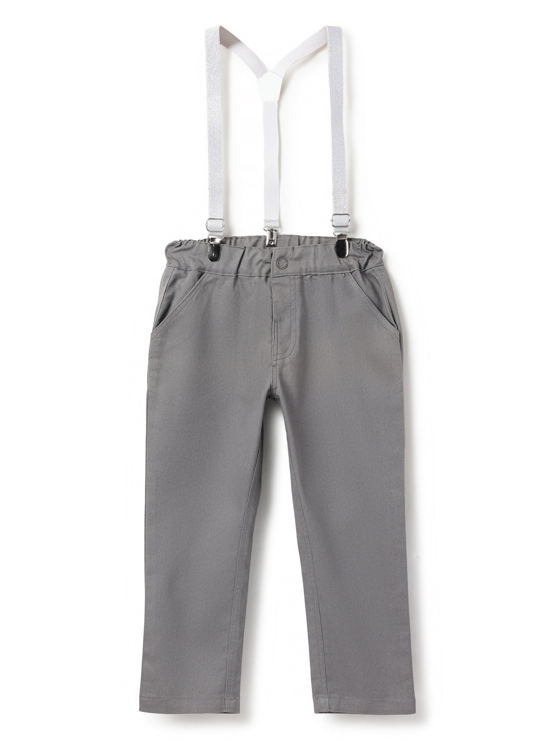 Girls Lycra Grey Trouser with Suspender