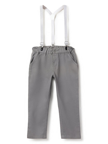 Girls Lycra Grey Trouser with Suspender