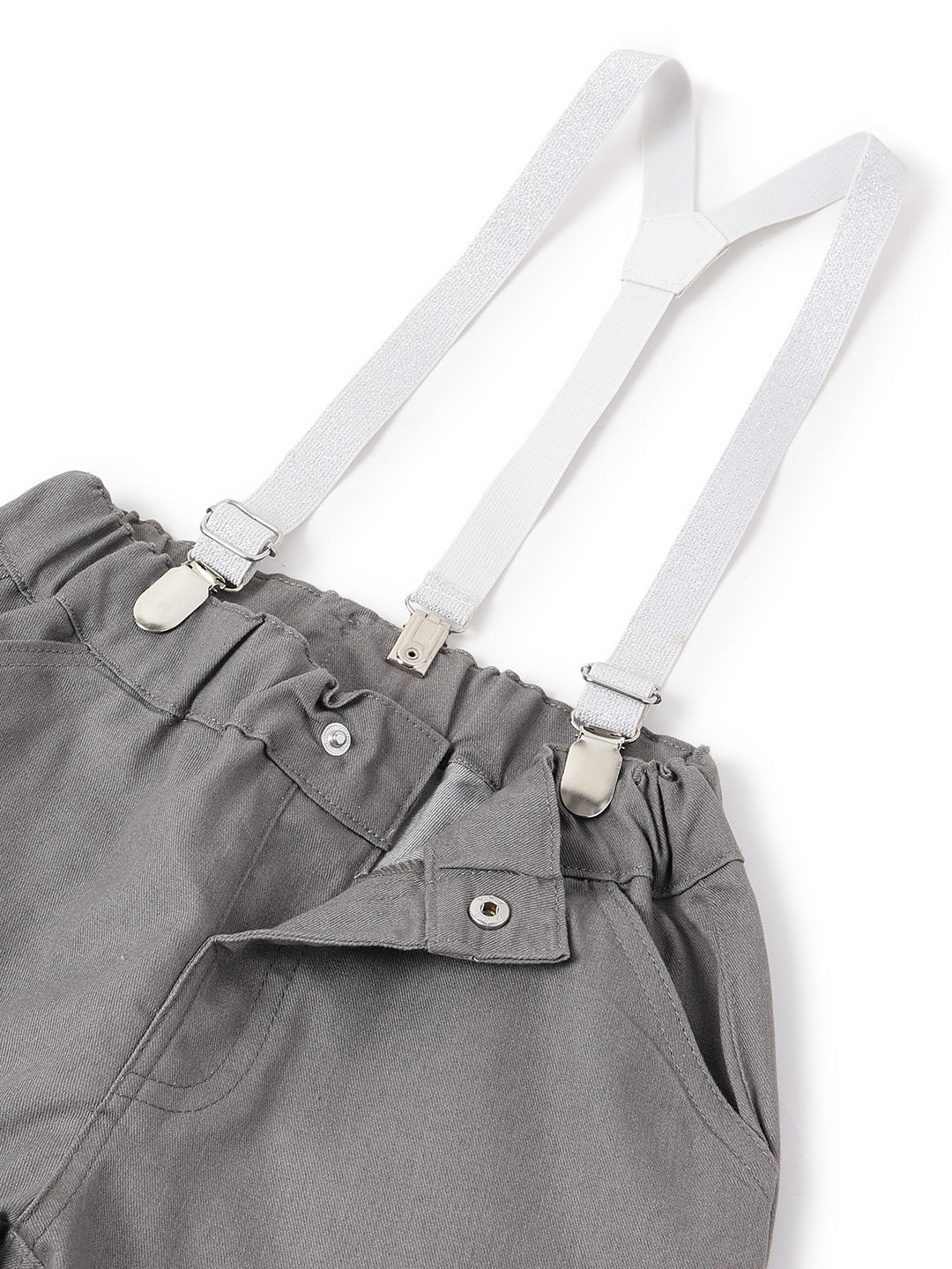 Girls Lycra Grey Trouser with Suspender
