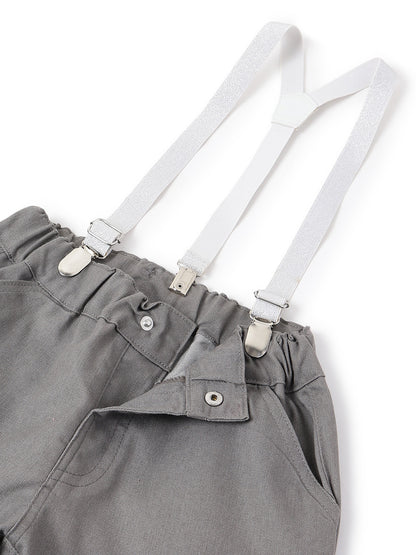 Girls Lycra Grey Trouser with Suspender