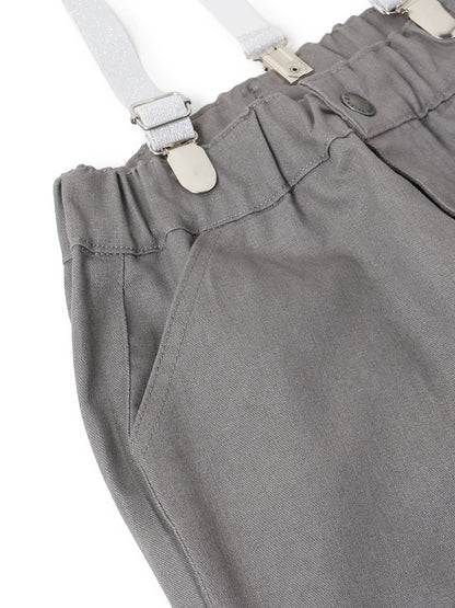 Girls Lycra Grey Trouser with Suspender